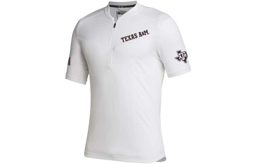 Adidas Adidas Texas A&M T Shirts Men's White V Neck Moderate