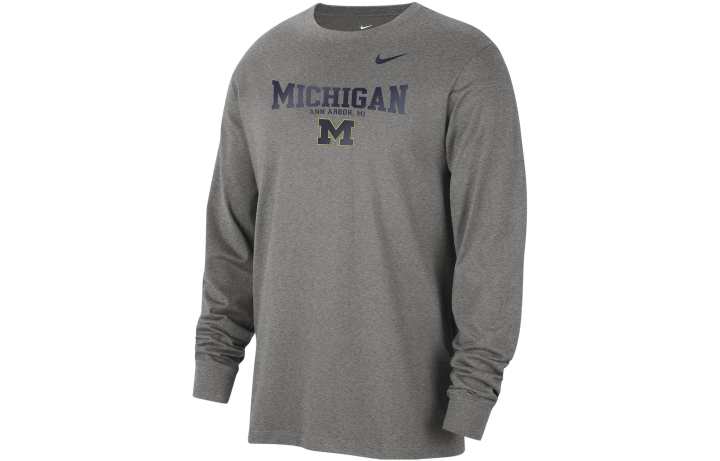 Nike Nike T Shirts Men's Gray Crew Neck Moderate Straight Fit