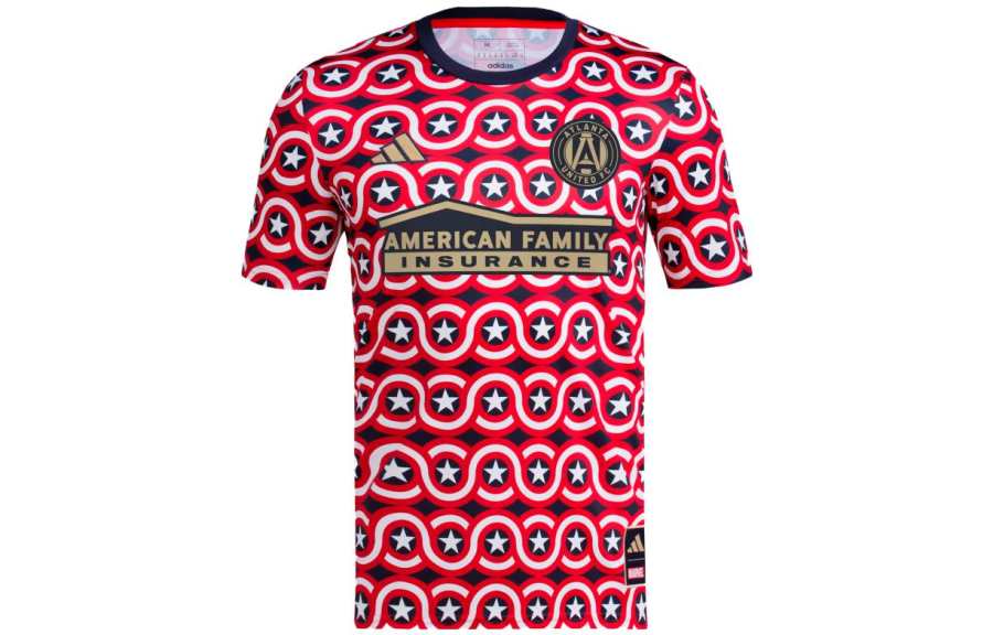 Adidas Adidas Atlanta United T Shirts Men's Red Crew Neck Moderate Other