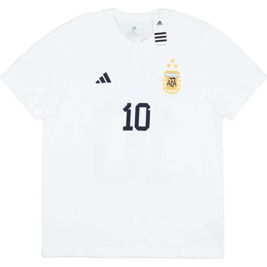 Adidas Adidas Argentina T Shirts Men's White Crew Neck Moderate Straight Fit