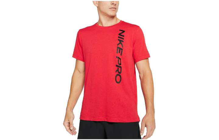 Nike Nike T Shirts Men's Red Crew Neck Moderate Straight Fit