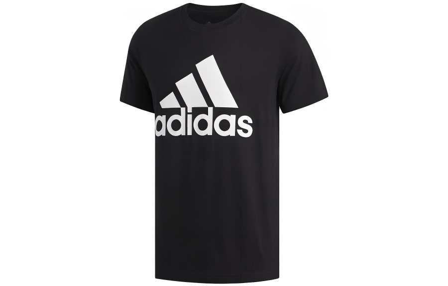 Adidas Adidas MUST HAVES T Shirts Men's Black Crew Neck Moderate Straight Fit