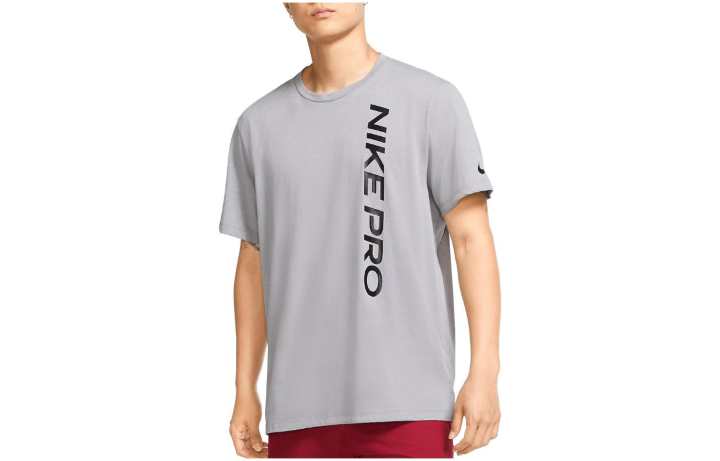 Nike Nike T Shirts Men's Gray Crew Neck Moderate Straight Fit