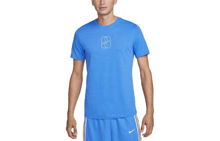 Nike Nike T Shirts Unisex Blue Crew Neck Moderate Straight Fit