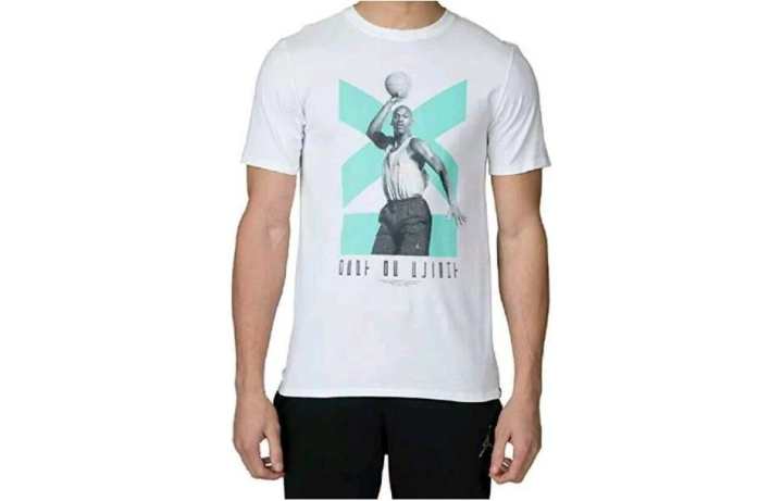 Jordan Jordan T Shirts Men's White Crew Neck Moderate Straight Fit