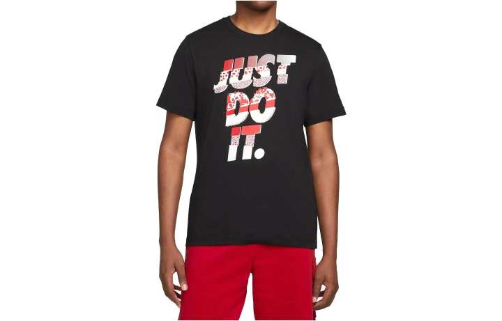 Nike Nike T Shirts Men's Black Crew Neck Moderate Straight Fit