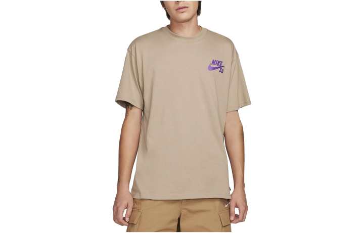 Nike Nike T Shirts Men's Khaki Crew Neck Moderate Straight Fit