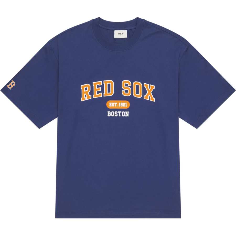 MLB College Style Series T Shirts Unisex Blue Crew Neck Moderate Straight Fit