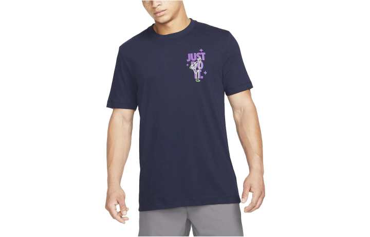 Nike Nike T Shirts Men's Blue Crew Neck Moderate Straight Fit
