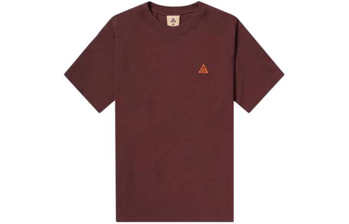 Nike Nike T Shirts Men's Burgundy Crew Neck Moderate Straight Fit