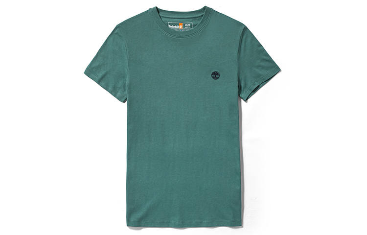 Timberland T Shirts Men's Turquoise Crew Neck Moderate Straight Fit