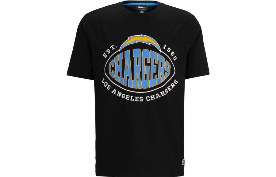 HUGO BOSS x NFL Stretch Cotton T Shirt With Collaborative Branding T Shirt Men's Black