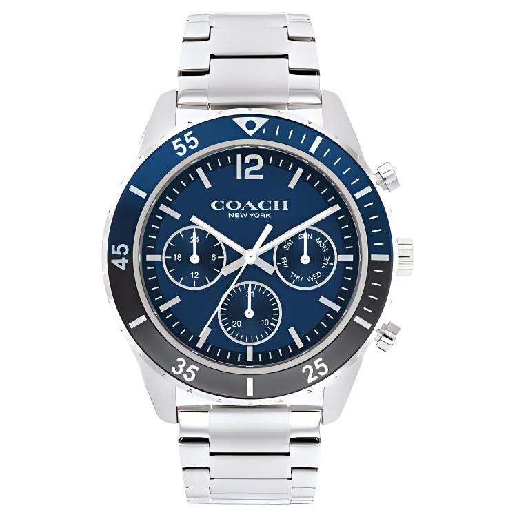COACH Wrist Watches Quartz Movement Stainless Steel Strap 44mm Blue Dial Men's Watches