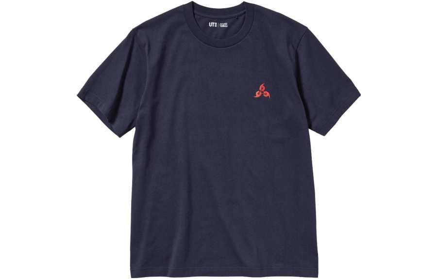 UNIQLO Naruto Co Branded Model T Shirts Unisex Marine Blue Crew Neck Moderate