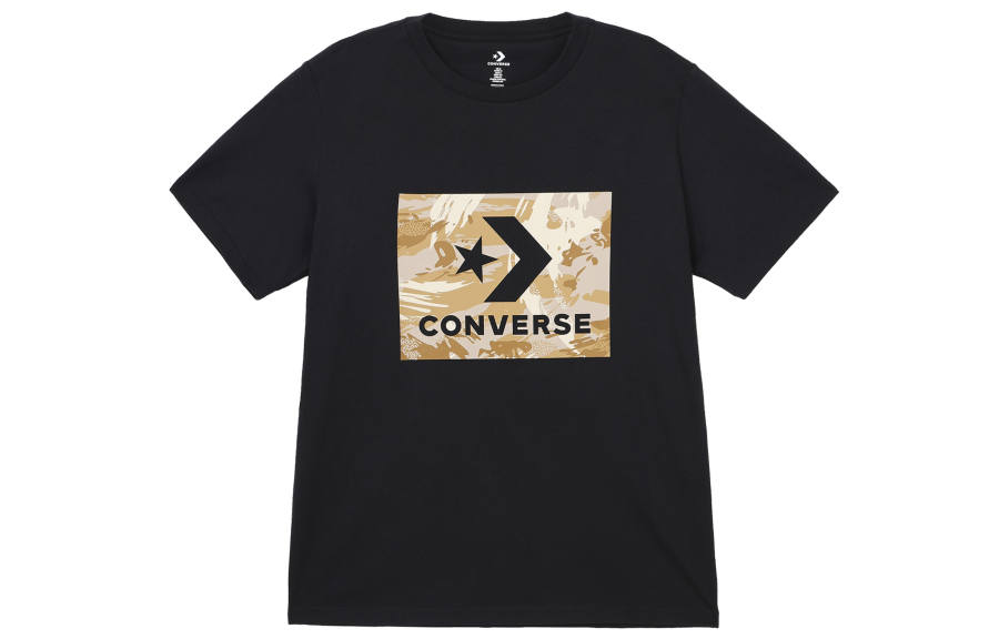 Converse T Shirts Men's Black Crew Neck Moderate Straight Fit