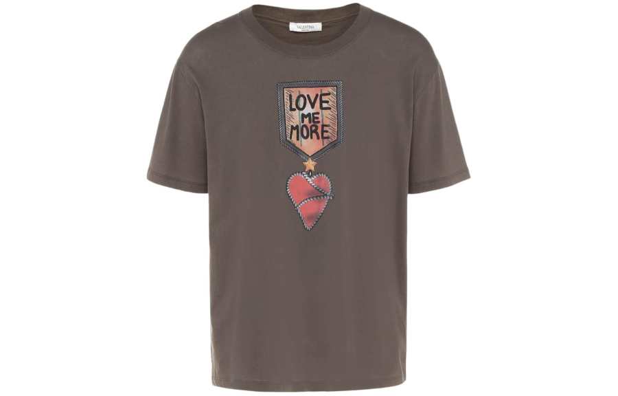 Valentino T Shirts Men's Brown Crew Neck Moderate