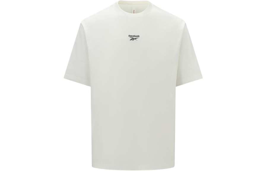 Reebok T Shirts Unisex White Crew Neck Moderate Straight Fit