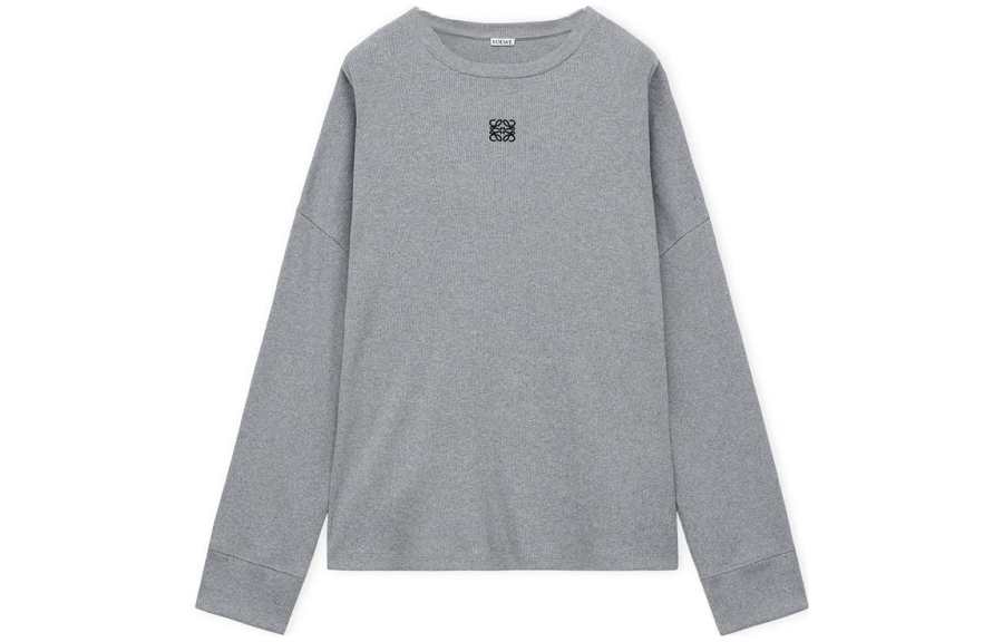LOEWE T Shirts Men's Gray Crew Neck Moderate Straight Fit