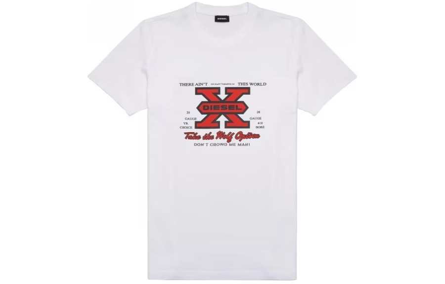 DIESEL T Shirts Men's White Crew Neck Moderate