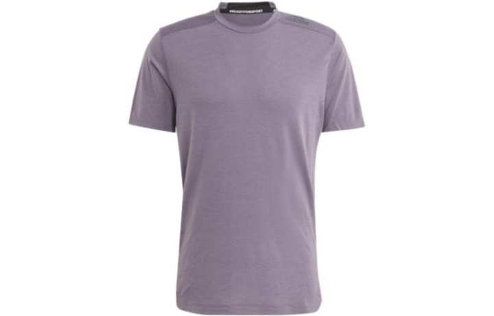 Adidas Adidas T Shirts Men's Purple Crew Neck Moderate Straight Fit
