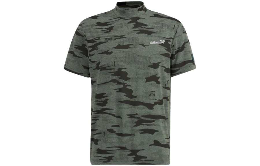 Adidas Adidas T Shirts Men's Dark Green Crew Neck Moderate Straight Fit