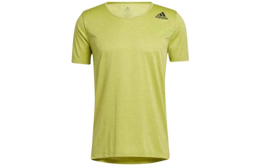Adidas Adidas AEROREADY T Shirts Men's Yellow Crew Neck Moderate