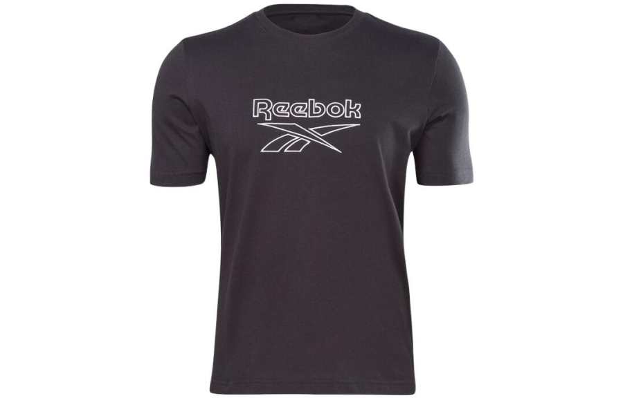 Reebok T Shirts Unisex Black Crew Neck Moderate Straight Fit