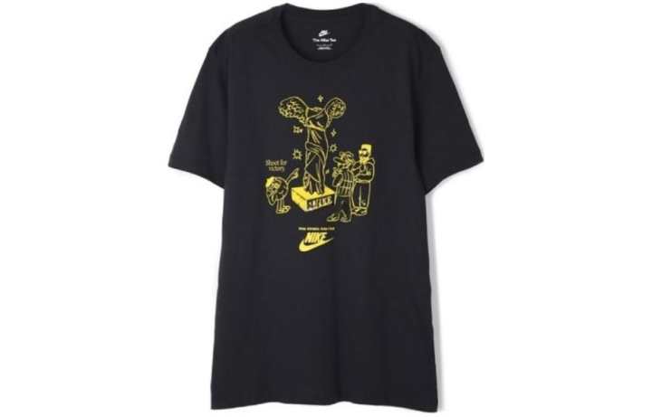 Nike Nike T Shirts Men's Black Crew Neck Moderate Straight Fit