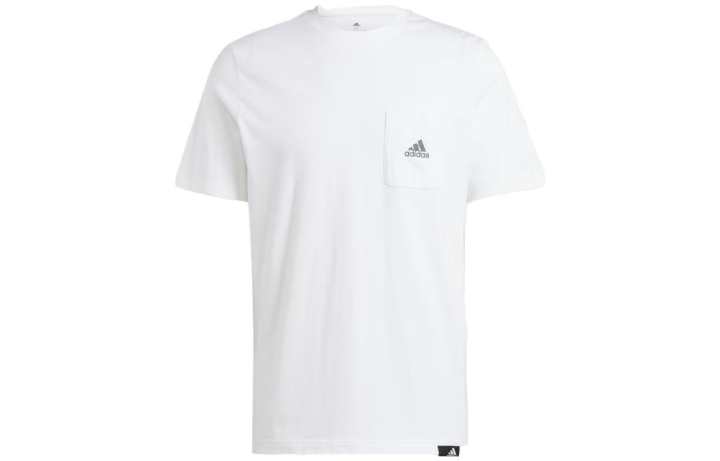 Adidas Adidas T Shirts Men's White Crew Neck Moderate Straight Fit
