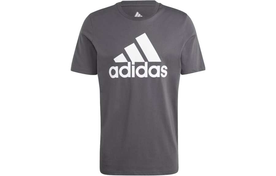 Adidas Adidas Essentials Single Jersey Big Logo Tee T Shirt Men's Gray