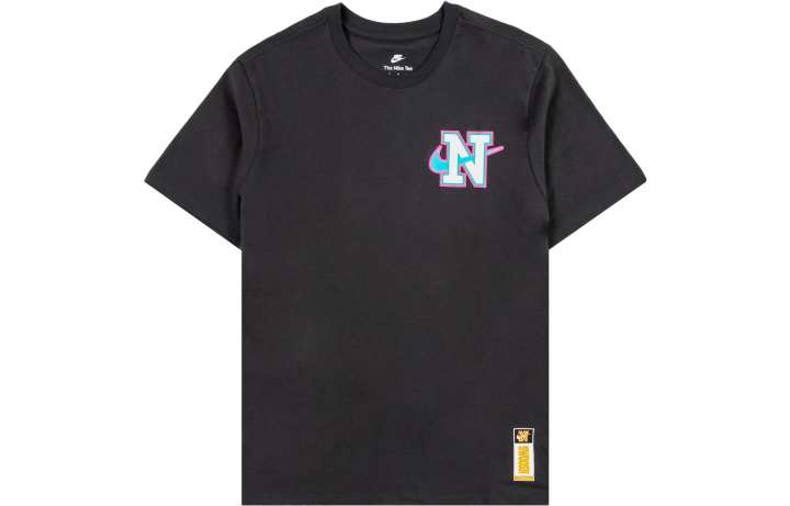 Nike Nike T Shirts Men's Black Crew Neck Moderate Straight Fit