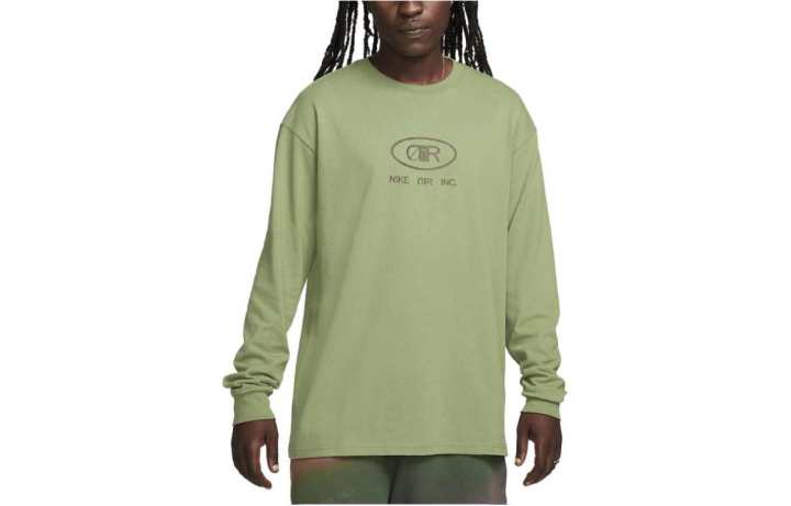 Nike Nike T Shirts Men's Oil Green Crew Neck Moderate Straight Fit