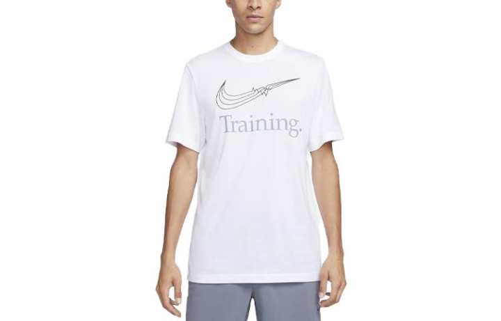 Nike Nike T Shirts Men's White Crew Neck Moderate Straight Fit