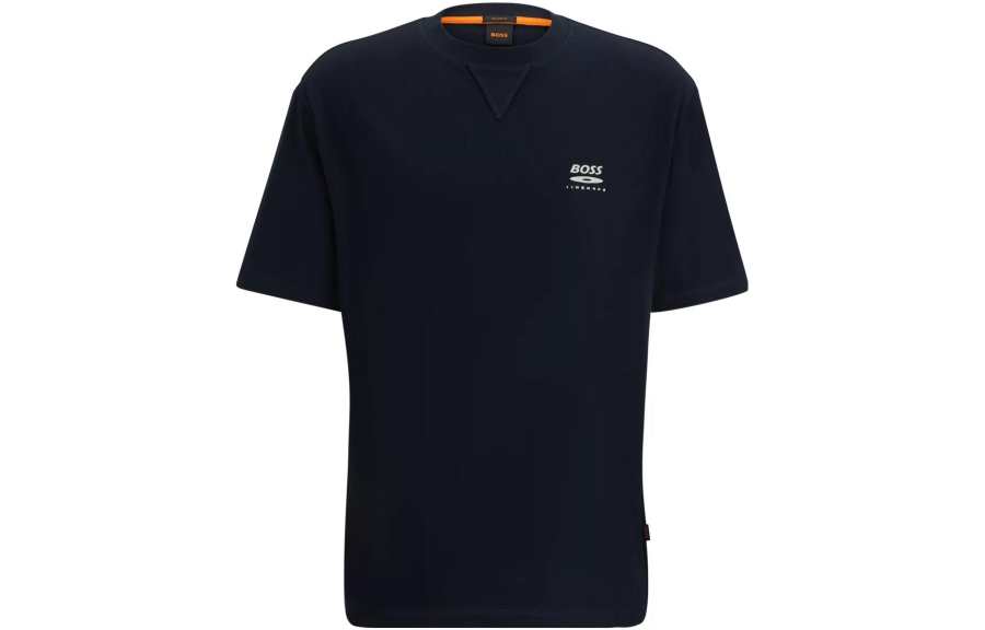 HUGO BOSS T Shirts Men's Blue Crew Neck Moderate Straight Fit