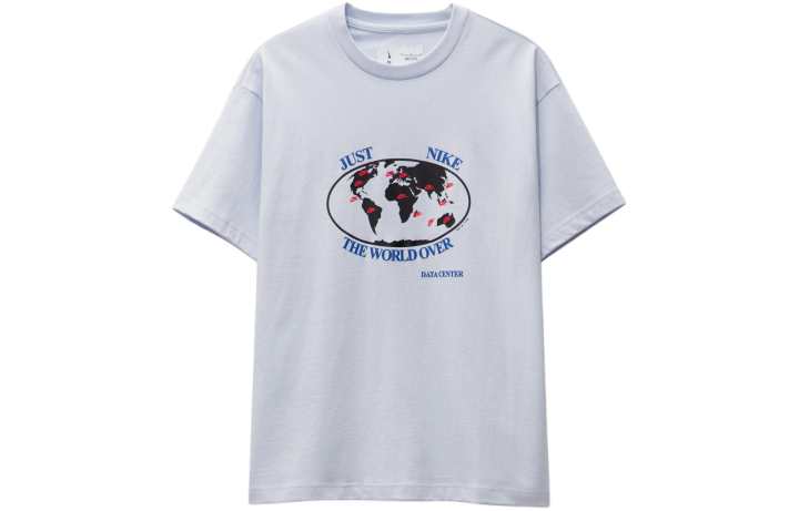 Nike Nike T Shirts Men's Light Blue Crew Neck Thin Straight Fit