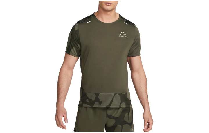 Nike Nike T Shirts Men's Army Green Crew Neck Moderate Straight Fit