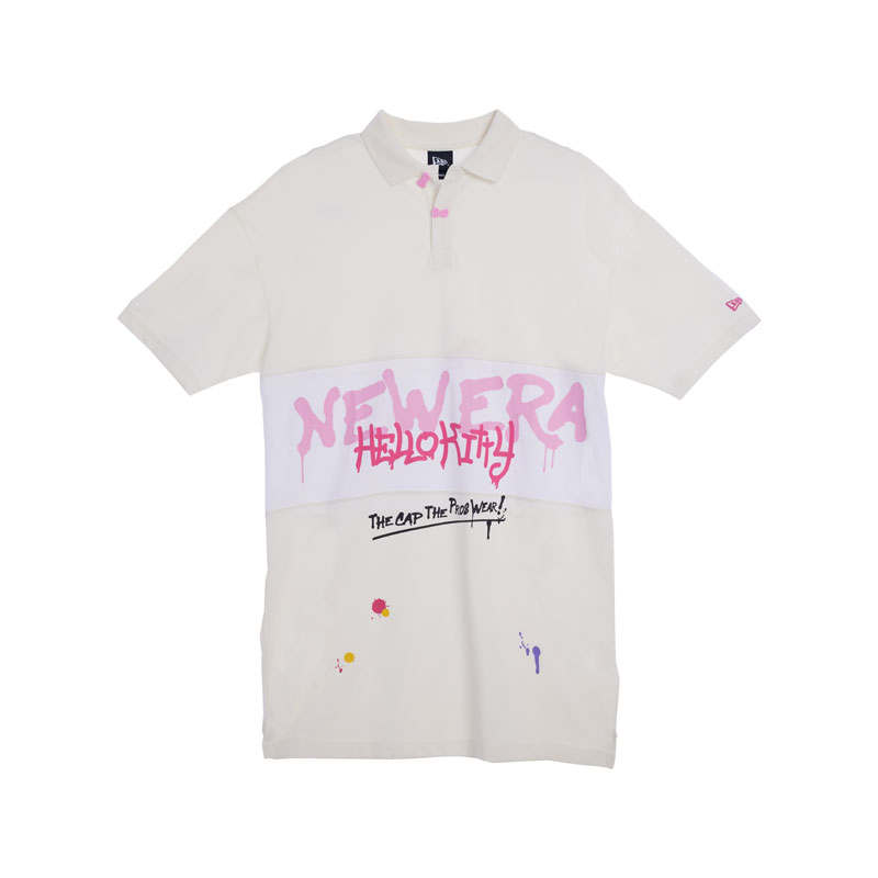 New Era Straight Fit Fitted Long Print Short Sleeved White T Shirt Unisex