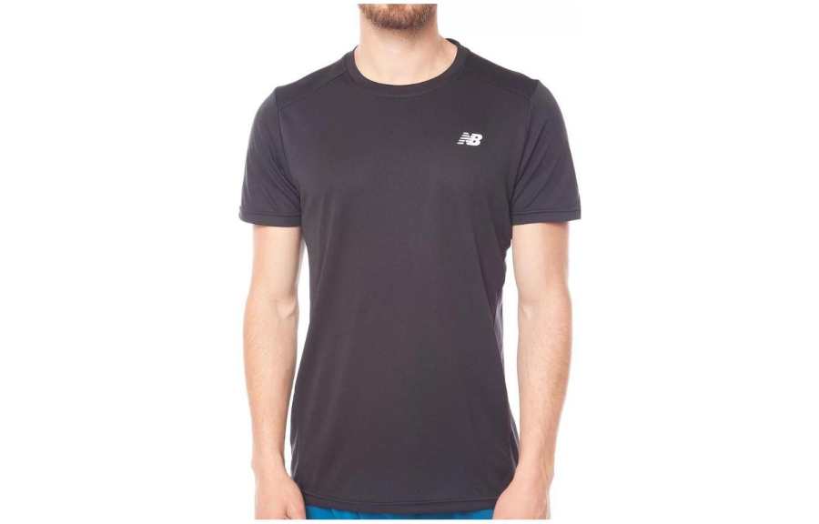 New Balance New Balance T Shirts Men's Black Crew Neck Moderate Straight Fit