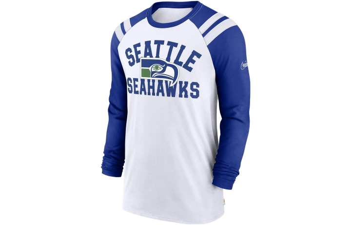 Nike Nike X NFL T Shirts Men's Blue With White Lettering Crew Neck Moderate Straight Fit