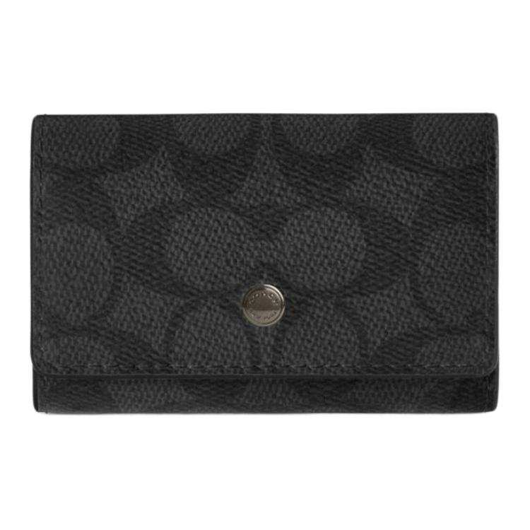 COACH COACH Coated Canvas Key Pouch Regular Men's Black