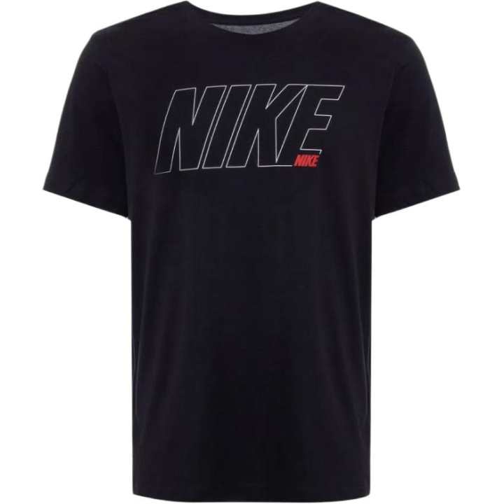 Nike Nike T Shirts Men's Black Crew Neck Moderate Straight Fit