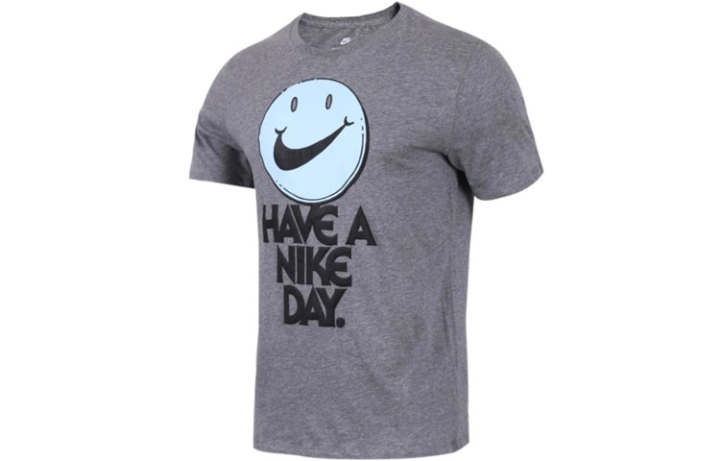 Nike Nike T Shirts Men's Gray Crew Neck Moderate