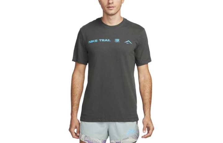 Nike Nike T Shirts Men's Anthracite Crew Neck Moderate Straight Fit