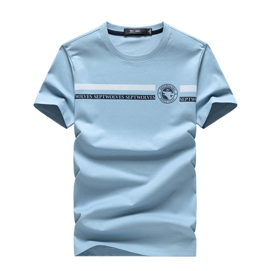 SEPTWOLVES SEPTWOLVES T Shirts Men's Crew Neck Thin Straight Fit
