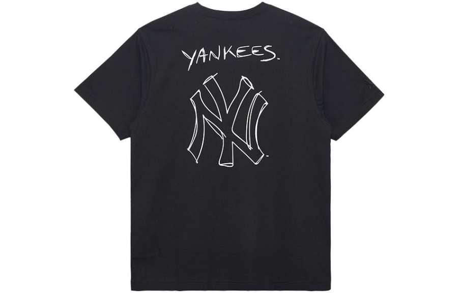 New Era x MLB T Shirt Couple, Trendy And Versatile Unisex Black