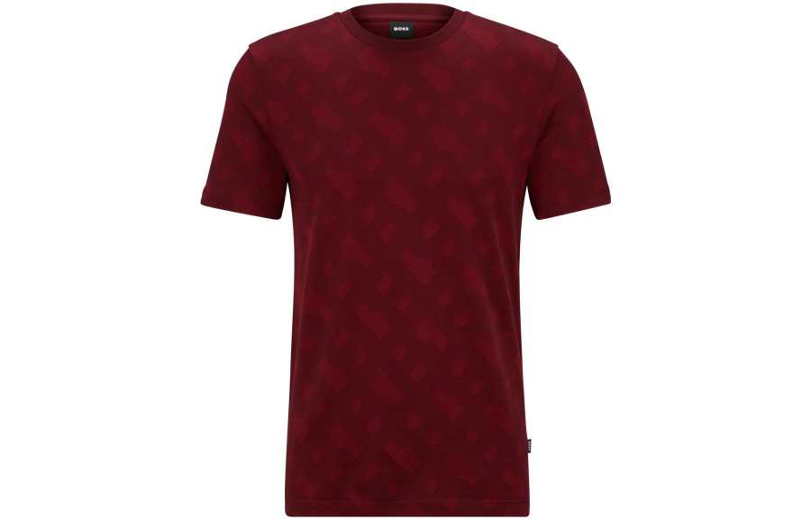 HUGO BOSS T Shirts Men's Red Crew Neck Moderate