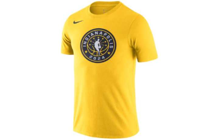 Nike Nike T Shirts Men's Yellow Crew Neck Moderate Straight Fit