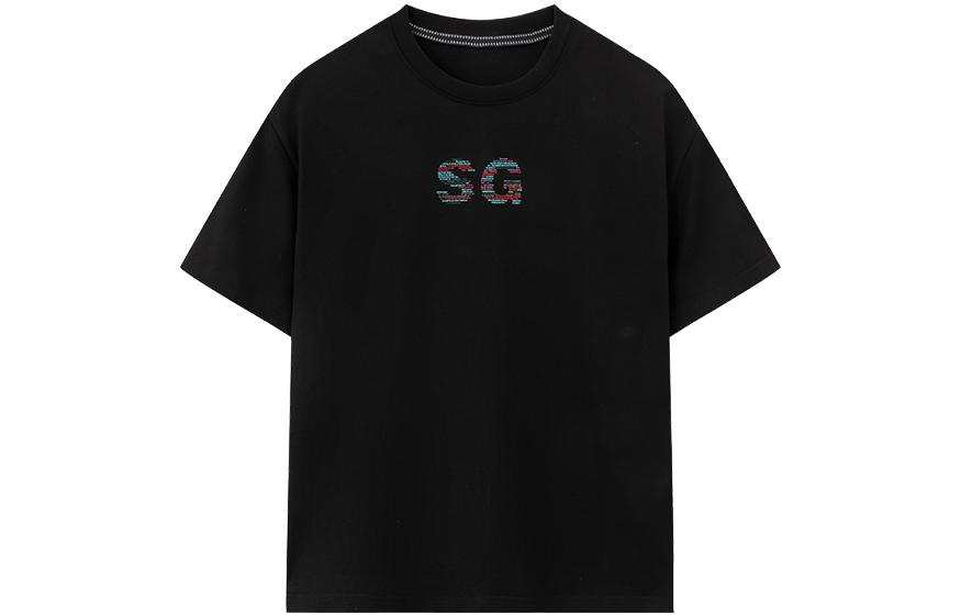 SPRAYGROUND T Shirts Unisex Black Crew Neck Moderate Straight Fit