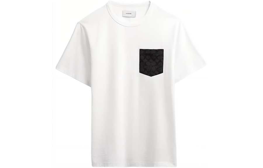 COACH COACH T Shirts Men's White Crew Neck Moderate