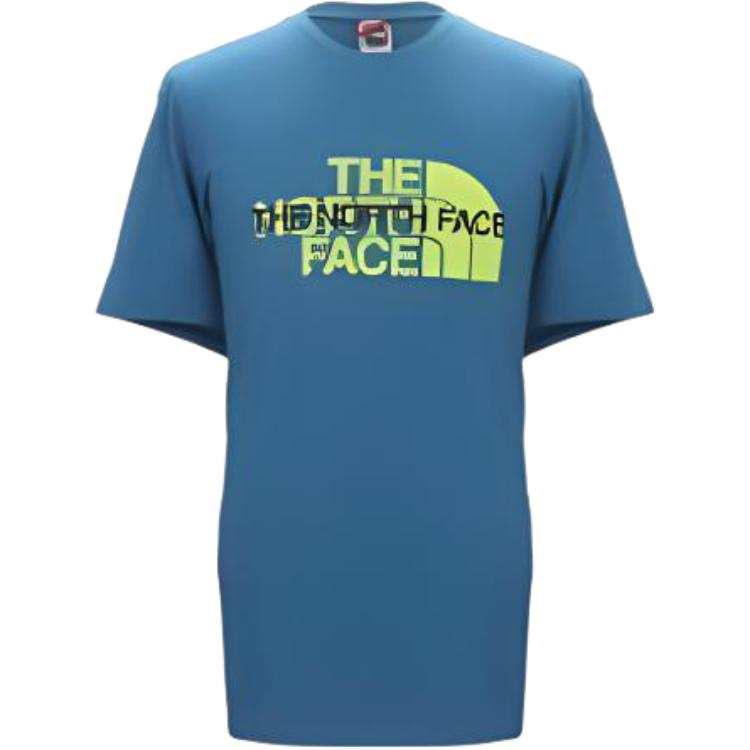 THE NORTH FACE T Shirts Men's Blue Crew Neck Moderate Straight Fit